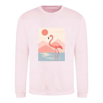 Flamingo Reflections Adult Sweatshirt - Wild Horizons Baby Pink colour variant image