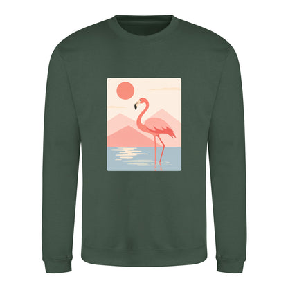 Flamingo Reflections Adult Sweatshirt - Wild Horizons Bottle Green colour variant image