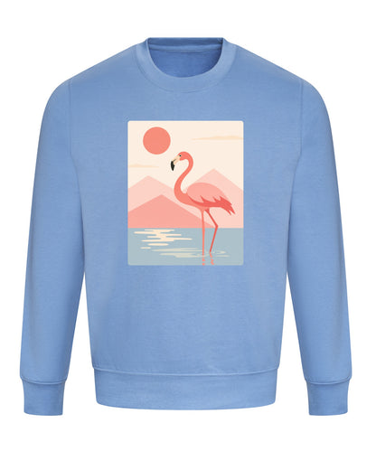 Flamingo Reflections Adult Sweatshirt - Wild Horizons Cornflower Blue colour variant image