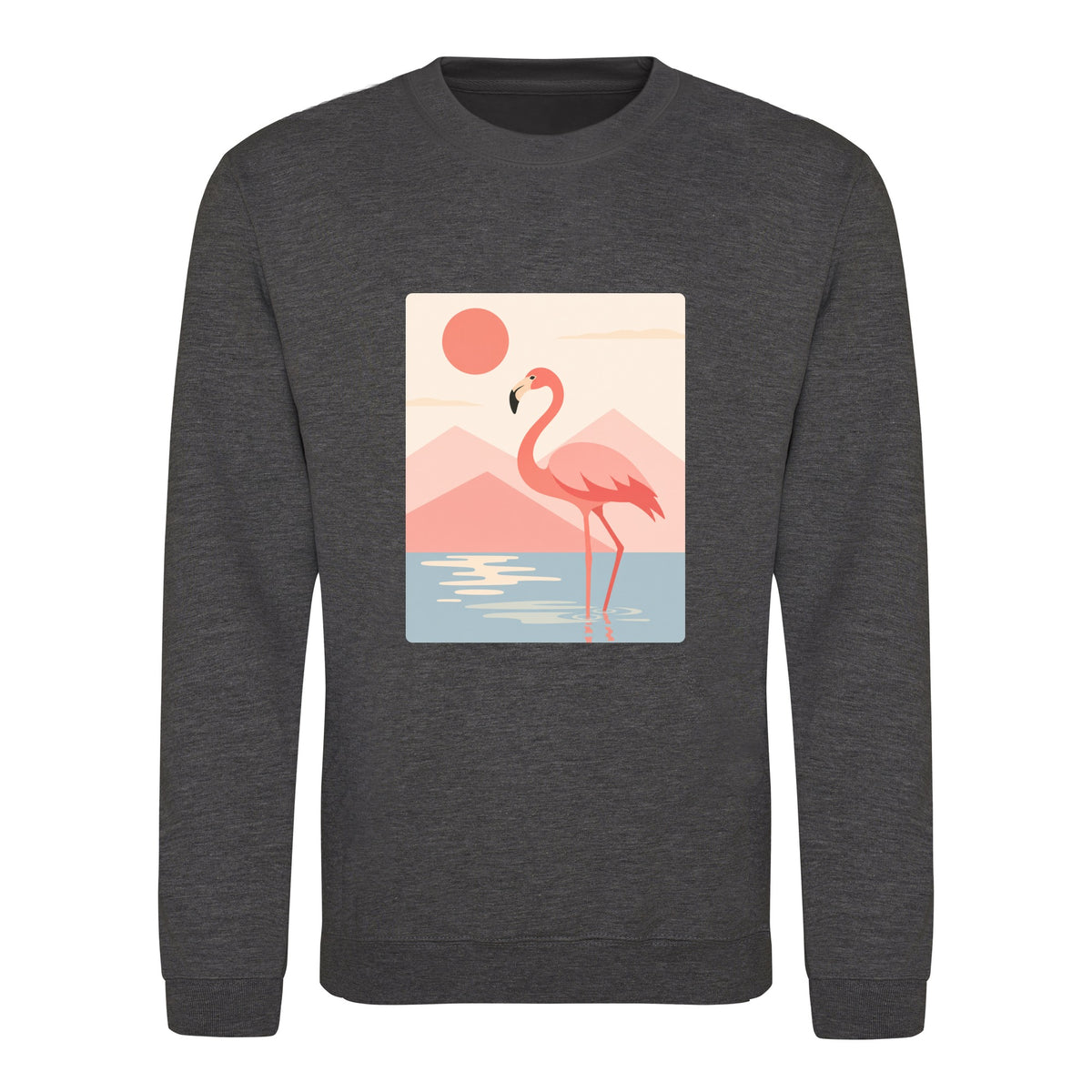 Flamingo Reflections Adult Sweatshirt - Wild Horizons Charcoal colour variant image