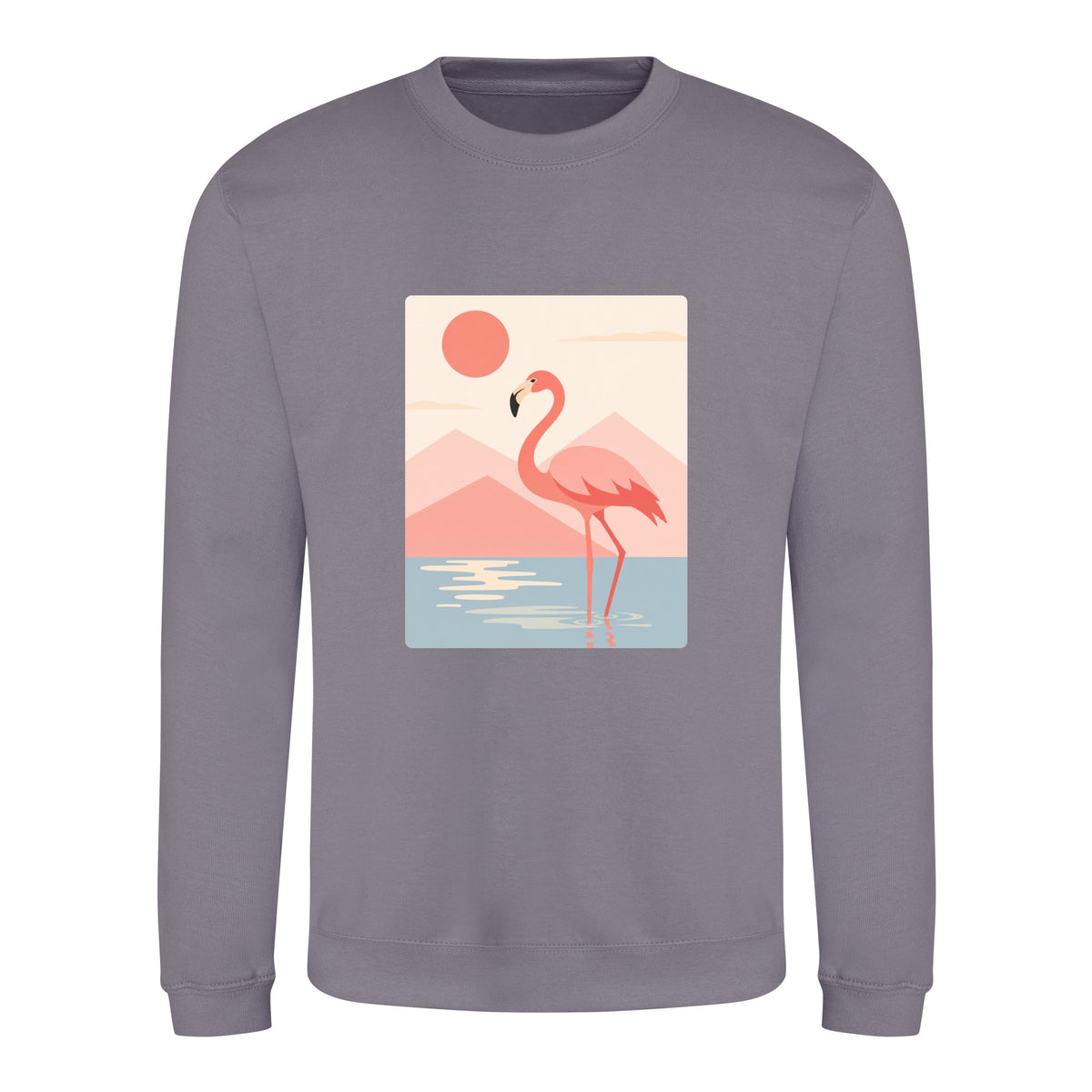 Flamingo Reflections Adult Sweatshirt - Wild Horizons Dusty Lilac colour variant image