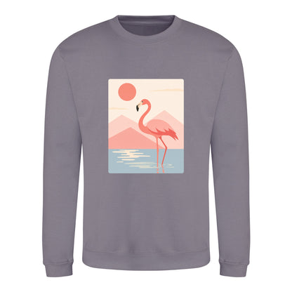 Flamingo Reflections Adult Sweatshirt - Wild Horizons Dusty Lilac colour variant image