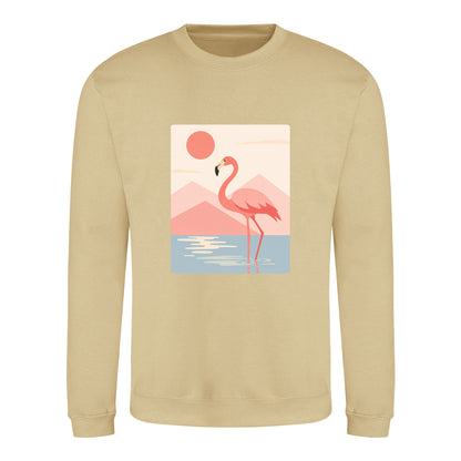 Flamingo Reflections Adult Sweatshirt - Wild Horizons Desert Sand colour variant image