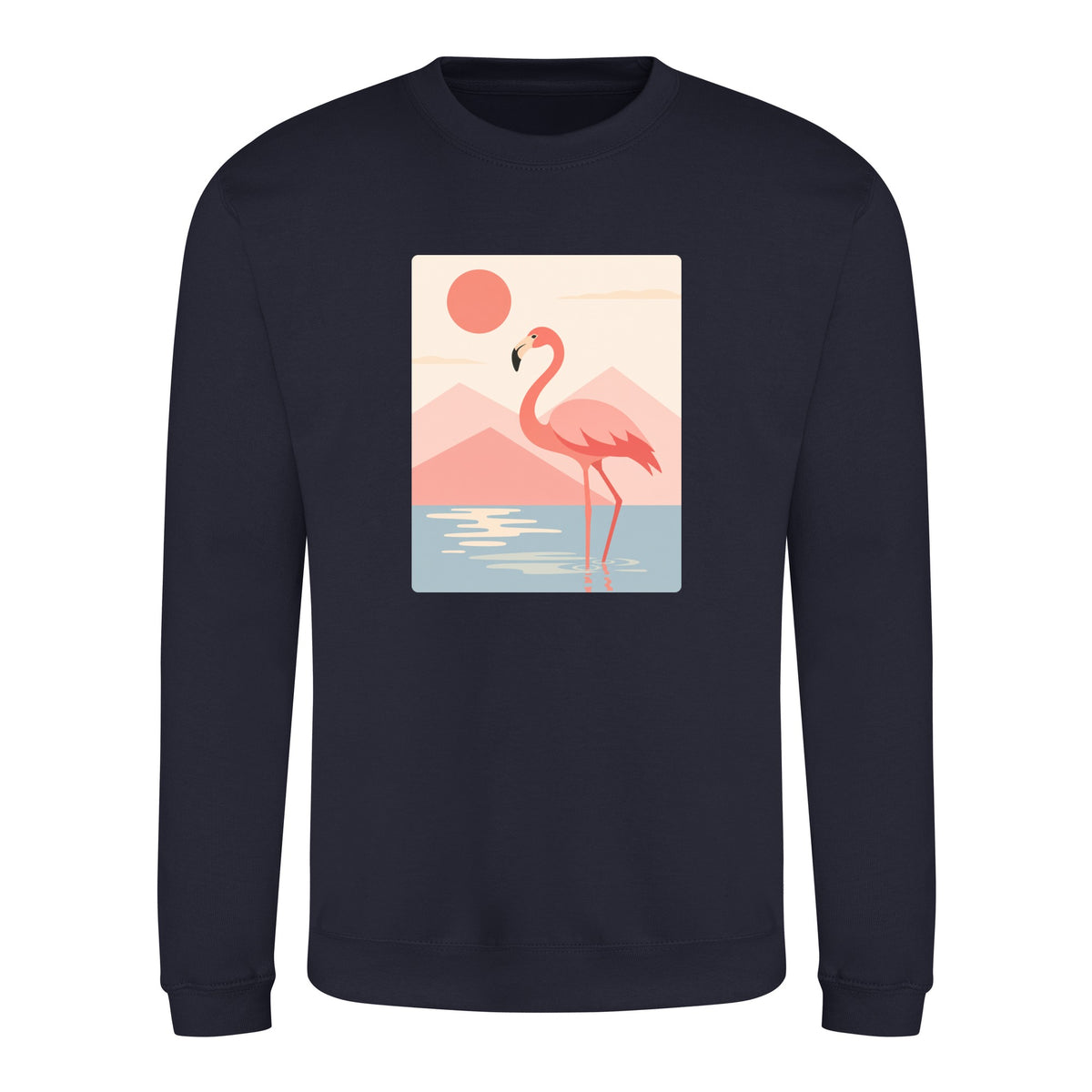 Flamingo Reflections Adult Sweatshirt - Wild Horizons French Navy colour variant image