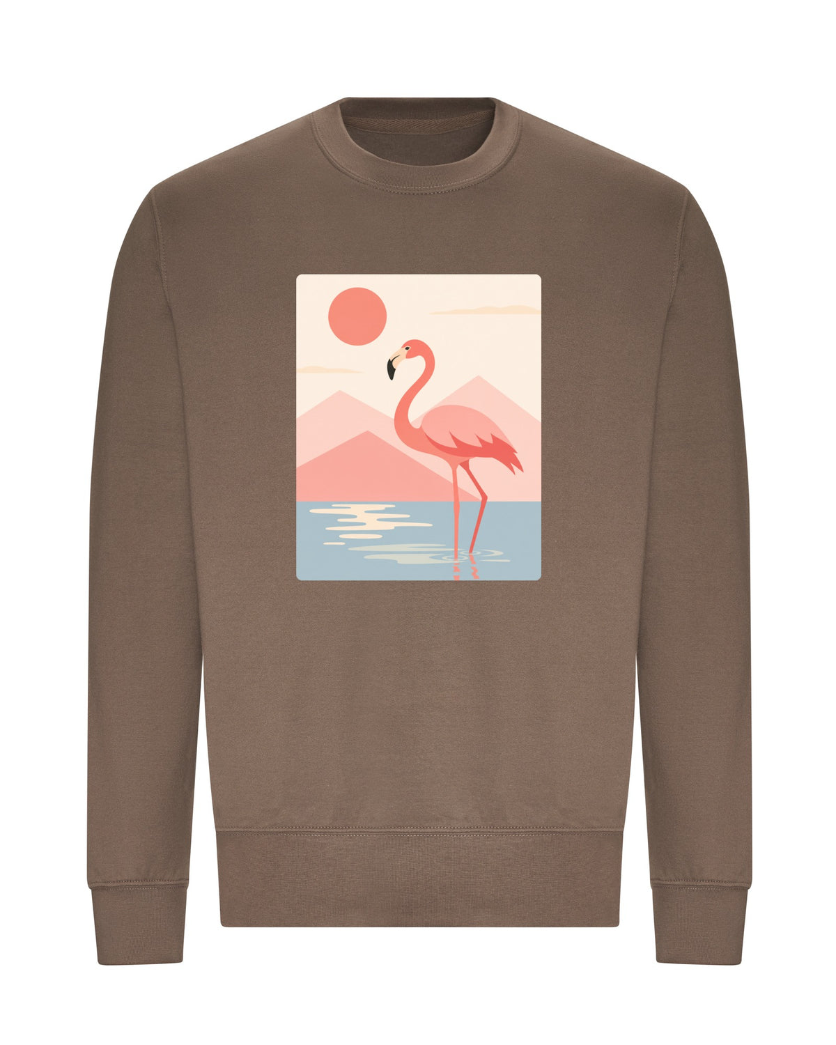 Flamingo Reflections Adult Sweatshirt - Wild Horizons Mocha Brown colour variant image