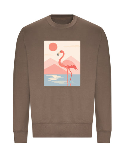Flamingo Reflections Adult Sweatshirt - Wild Horizons Mocha Brown colour variant image
