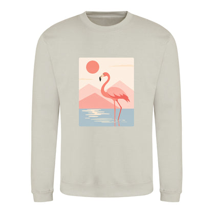 Flamingo Reflections Adult Sweatshirt - Wild Horizons Natural Stone colour variant image