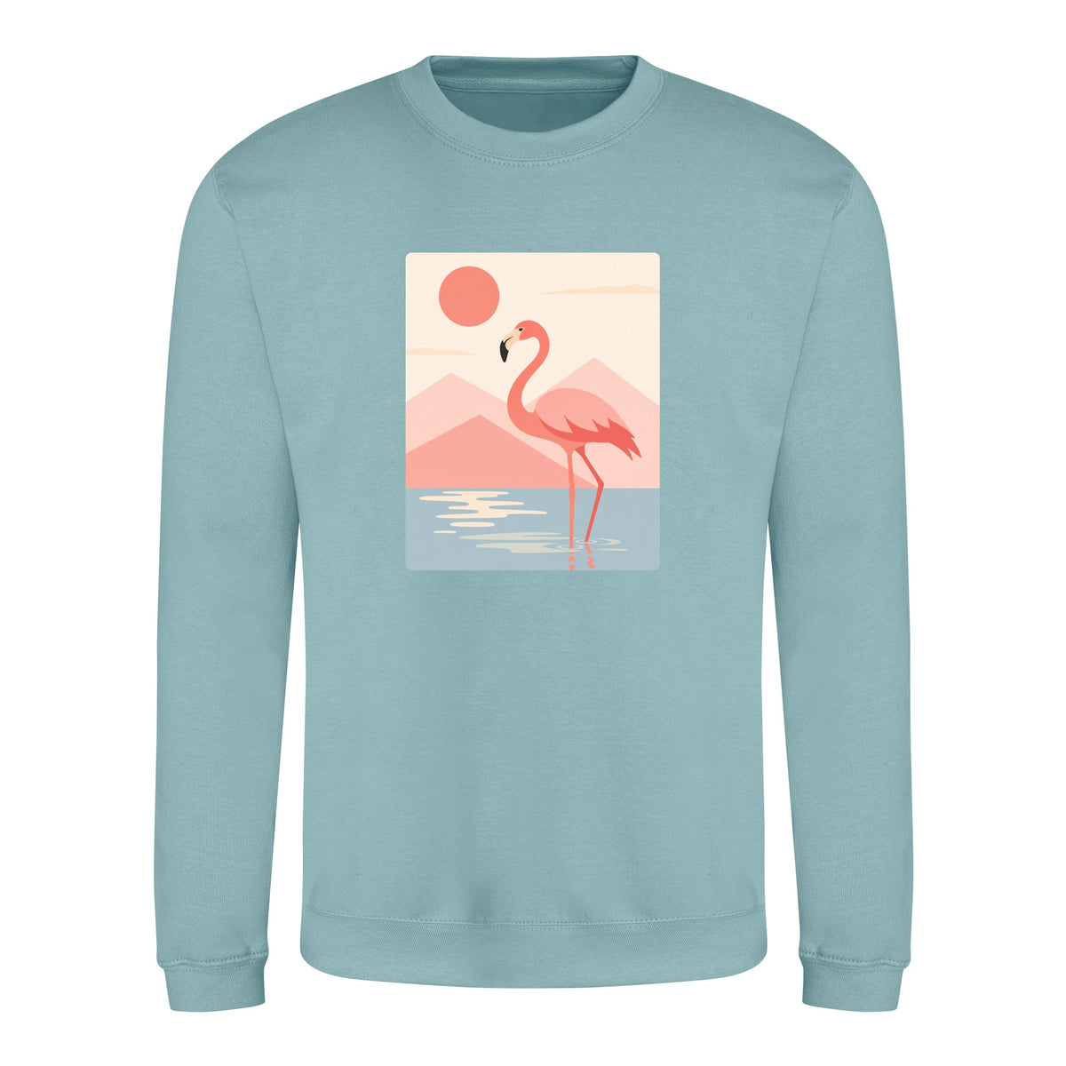 Flamingo Reflections Adult Sweatshirt - Wild Horizons Seafoam colour variant image