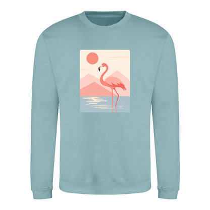 Flamingo Reflections Adult Sweatshirt - Wild Horizons Seafoam colour variant image