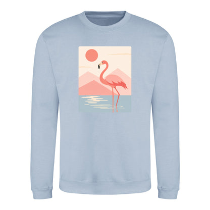 Flamingo Reflections Adult Sweatshirt - Wild Horizons Sky Blue colour variant image