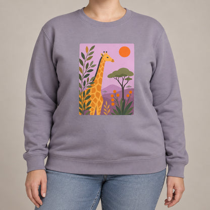 Giraffe Among the Acacias Adult Sweatshirt - Wild Horizons lead image