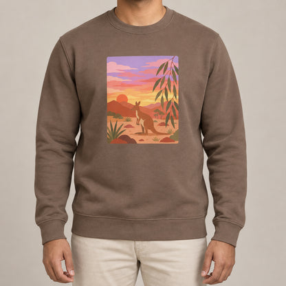 Kangaroo at Dusk Adult Sweatshirt - Wild Horizons lead image
