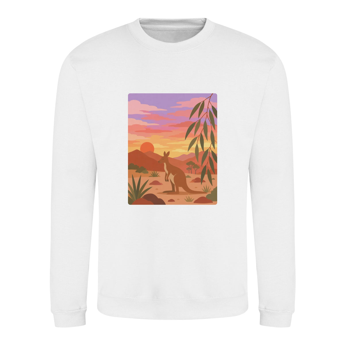 Kangaroo at Dusk Adult Sweatshirt - Wild Horizons Arctic White colour variant image