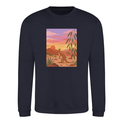Kangaroo at Dusk Adult Sweatshirt - Wild Horizons French Navy colour variant image