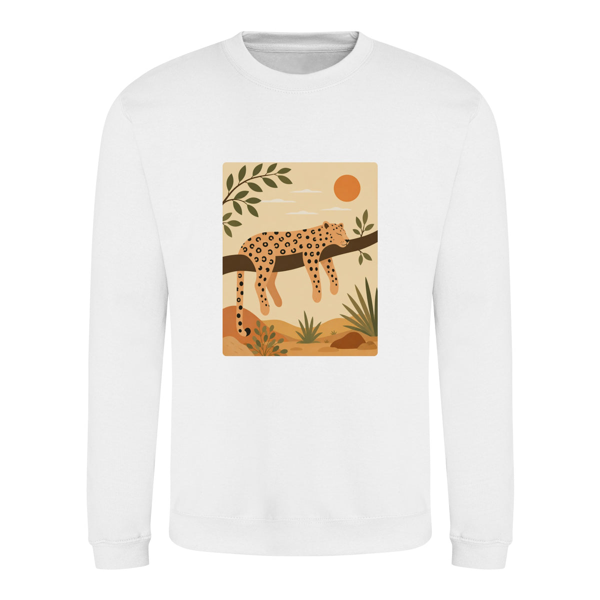 Leopard in the Shade Adult Sweatshirt - Wild Horizons Arctic White colour variant image