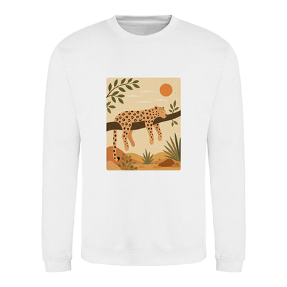 Leopard in the Shade Adult Sweatshirt - Wild Horizons Arctic White colour variant image