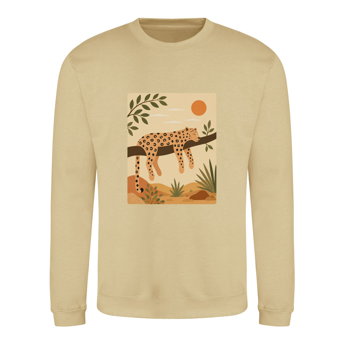 Leopard in the Shade Adult Sweatshirt - Wild Horizons Desert Sand colour variant image
