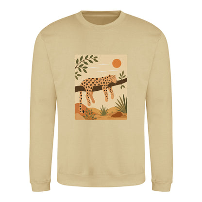 Leopard in the Shade Adult Sweatshirt - Wild Horizons Desert Sand colour variant image