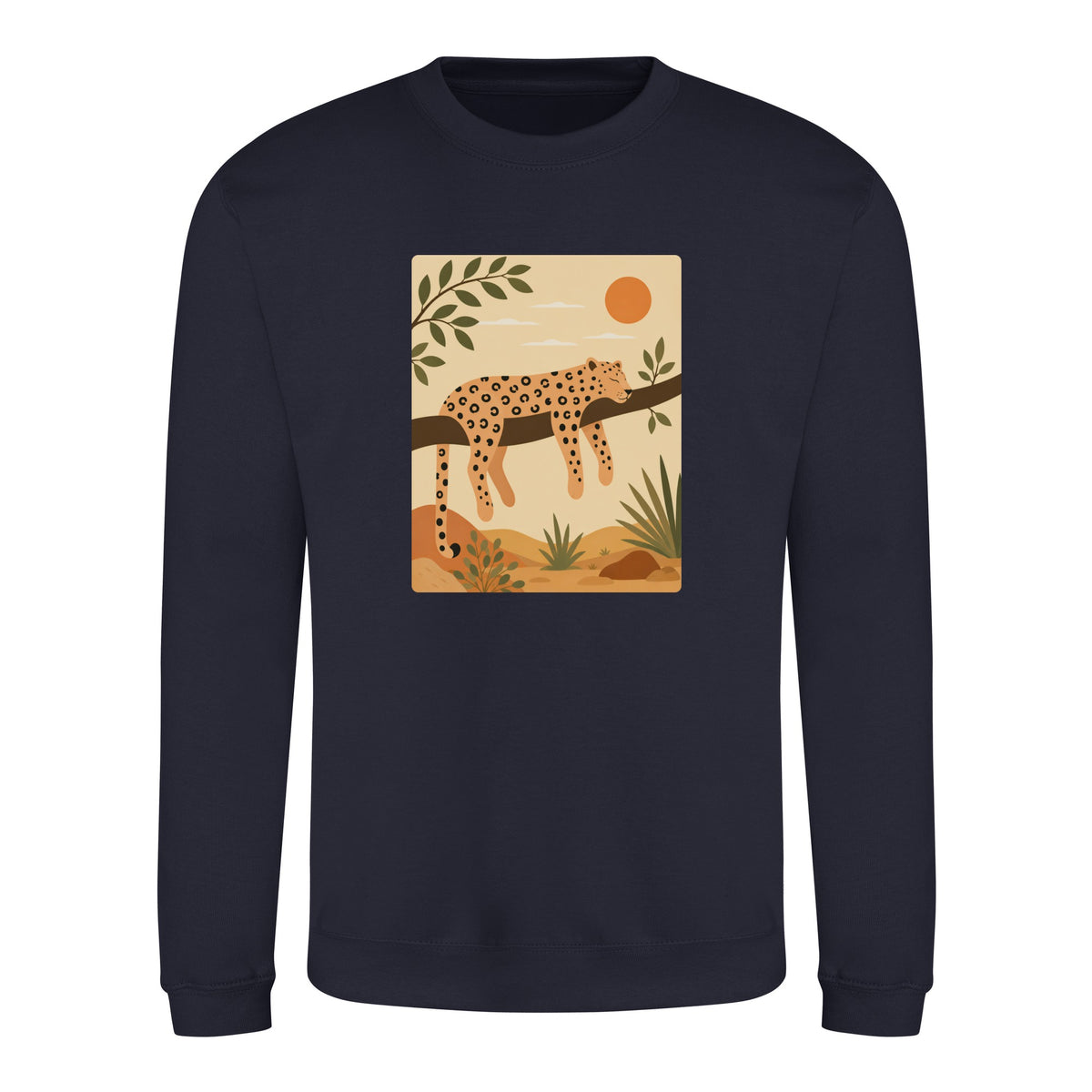 Leopard in the Shade Adult Sweatshirt - Wild Horizons French Navy colour variant image