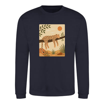 Leopard in the Shade Adult Sweatshirt - Wild Horizons French Navy colour variant image