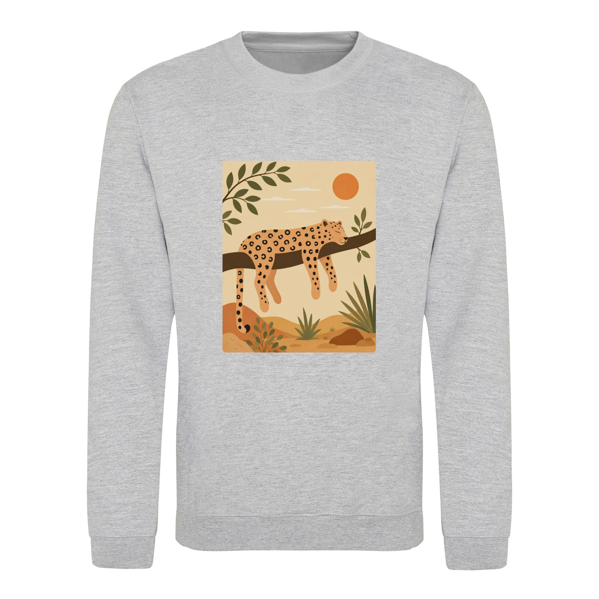 Leopard in the Shade Adult Sweatshirt - Wild Horizons Heather Grey colour variant image