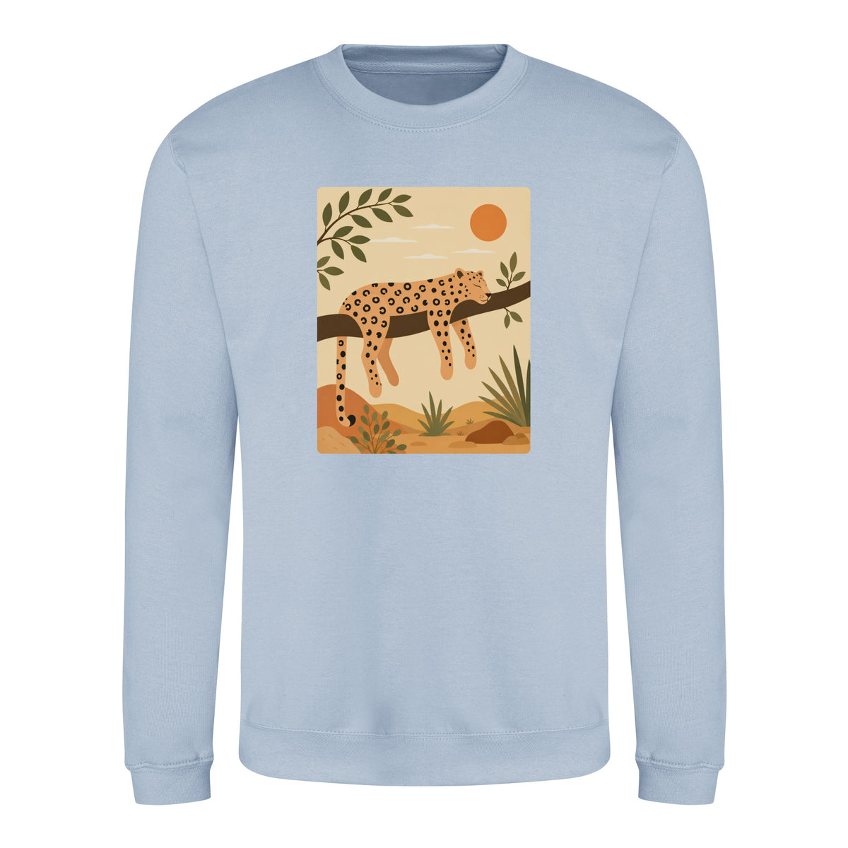 Leopard in the Shade Adult Sweatshirt - Wild Horizons Sky Blue colour variant image