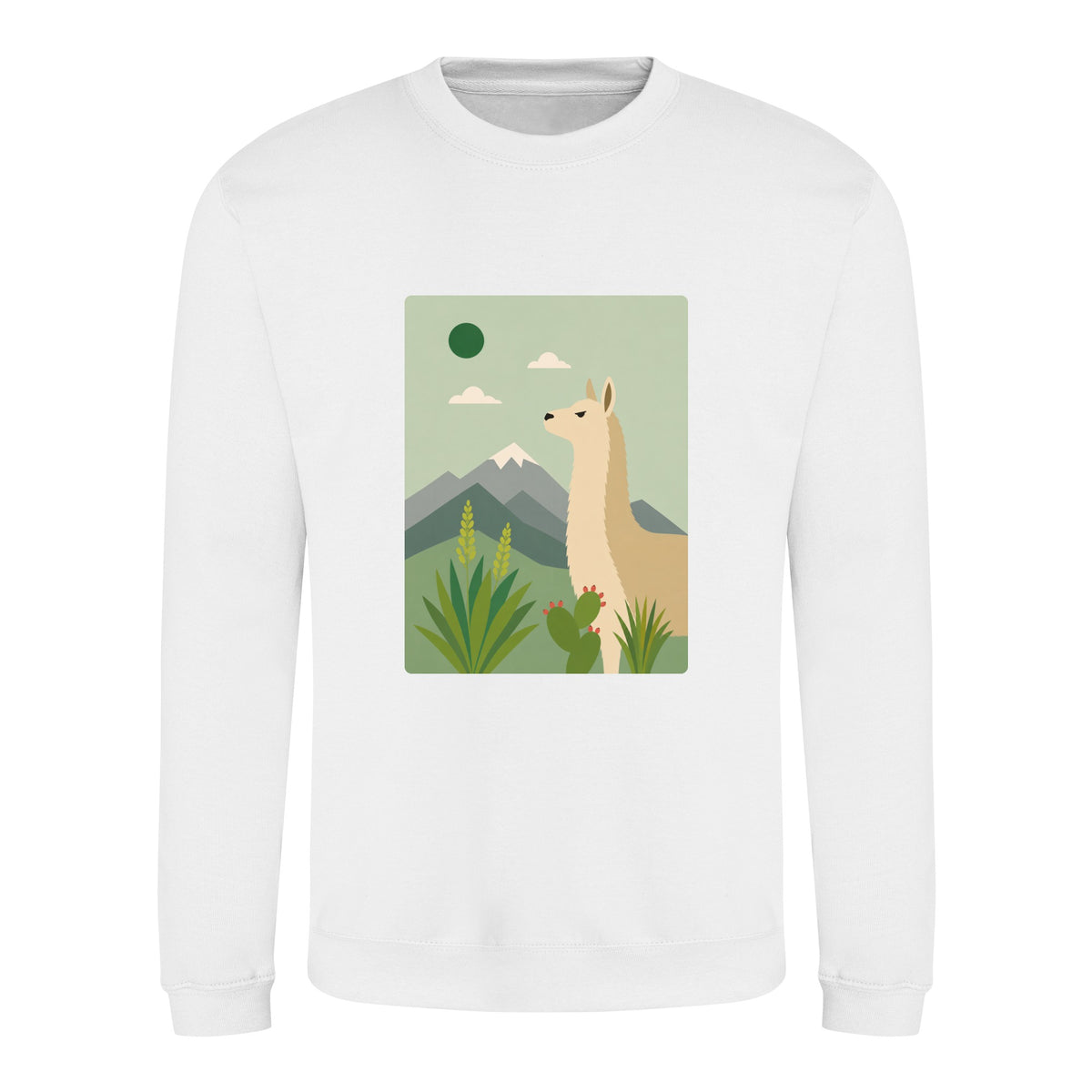 Llama in the Highlands Adult Sweatshirt - Wild Horizons Arctic White colour variant image