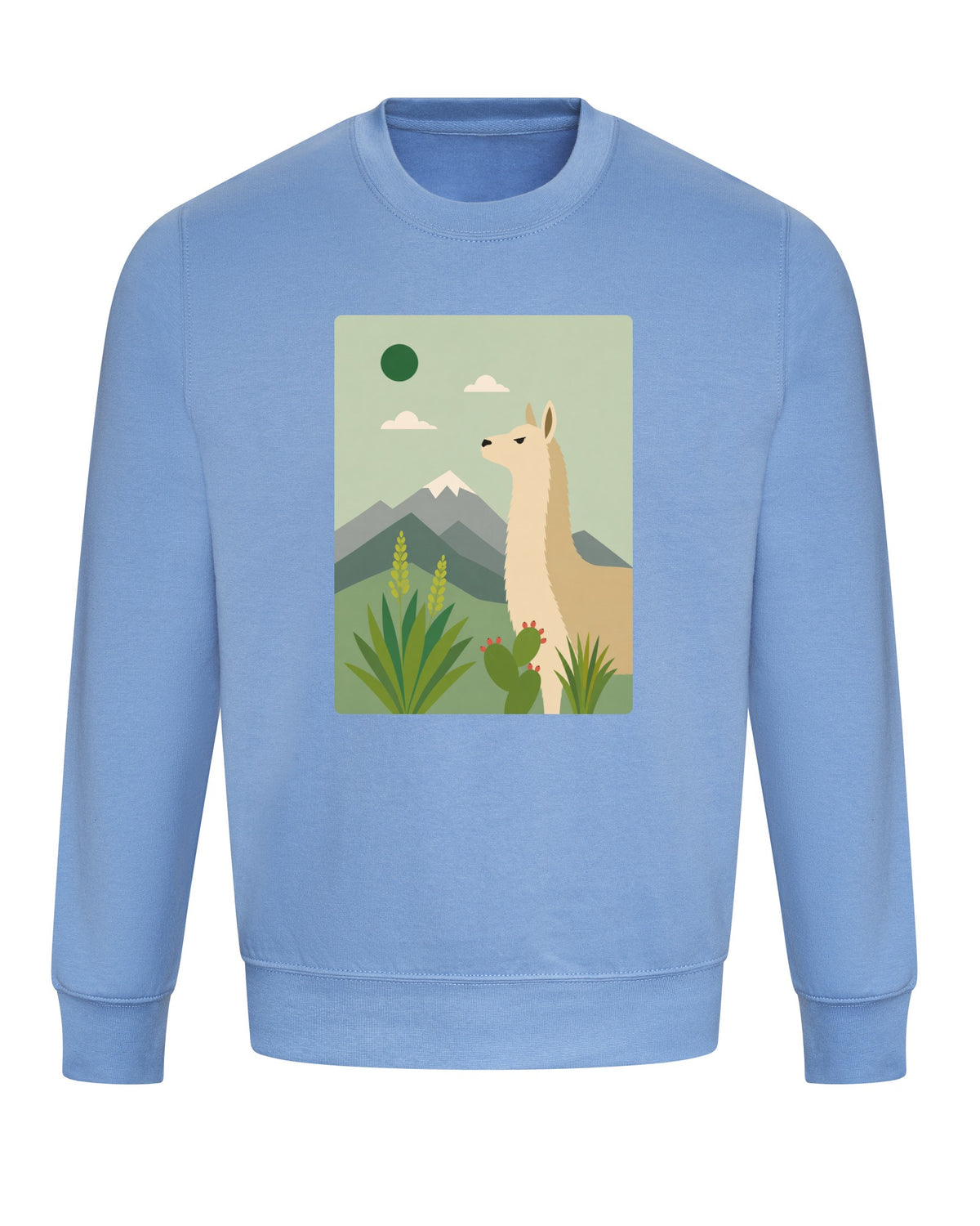 Llama in the Highlands Adult Sweatshirt - Wild Horizons Cornflower Blue colour variant image