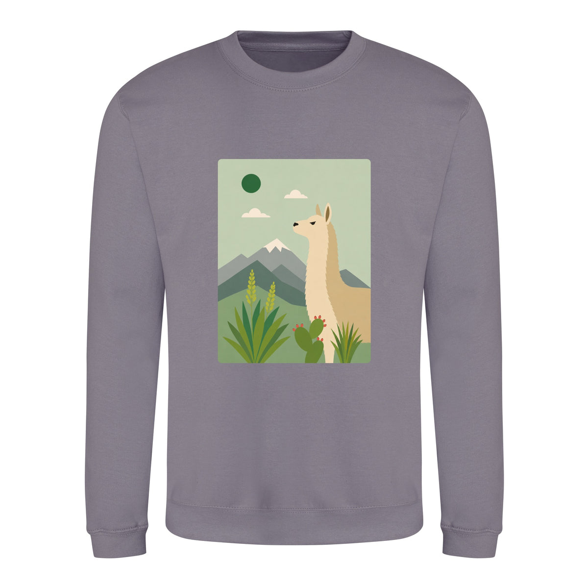 Llama in the Highlands Adult Sweatshirt - Wild Horizons Dusty Lilac colour variant image