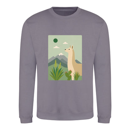 Llama in the Highlands Adult Sweatshirt - Wild Horizons Dusty Lilac colour variant image