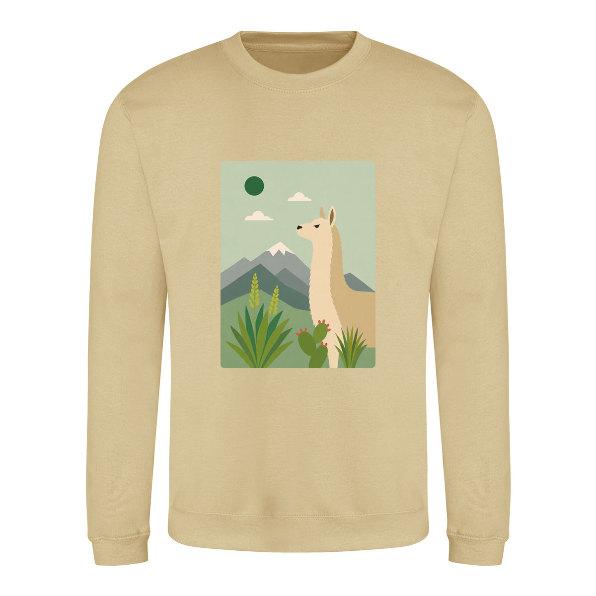 Llama in the Highlands Adult Sweatshirt - Wild Horizons Desert Sand colour variant image