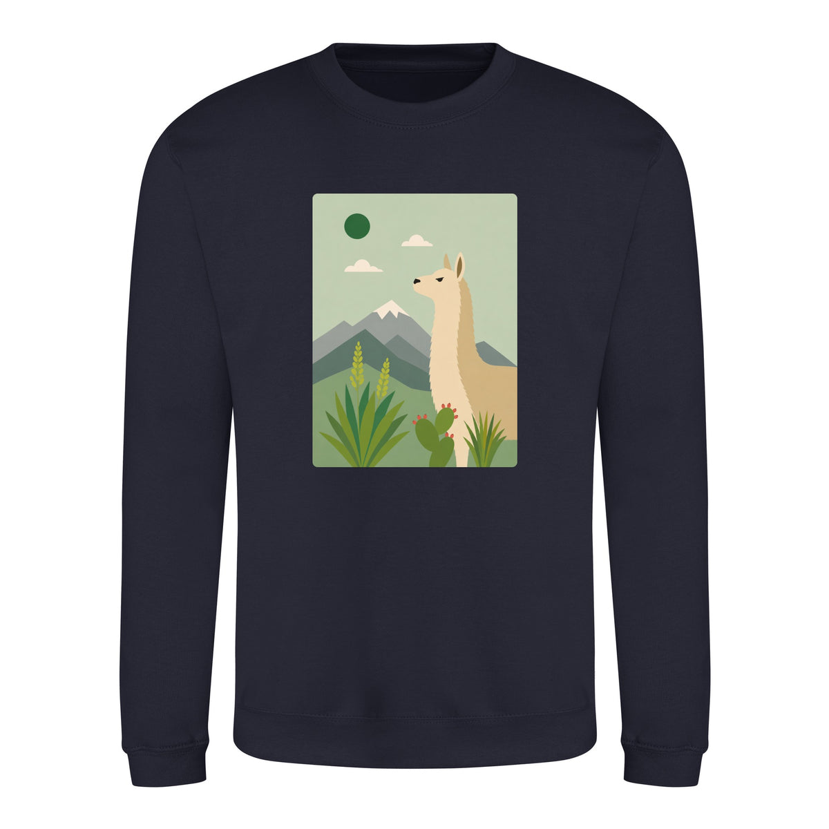 Llama in the Highlands Adult Sweatshirt - Wild Horizons French Navy colour variant image