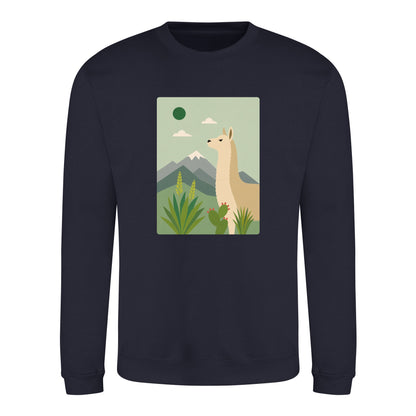 Llama in the Highlands Adult Sweatshirt - Wild Horizons French Navy colour variant image