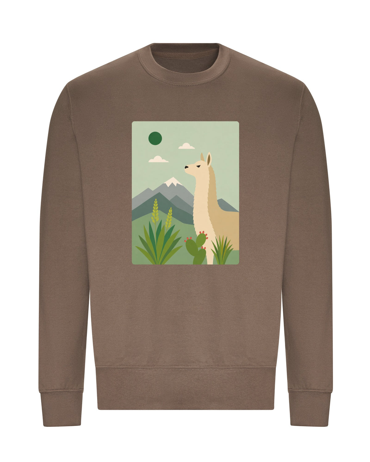 Llama in the Highlands Adult Sweatshirt - Wild Horizons Mocha Brown colour variant image