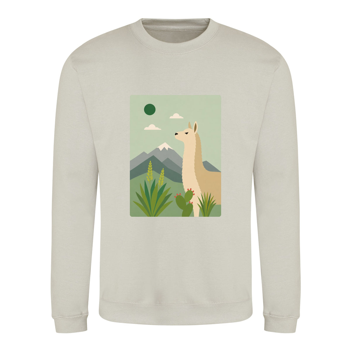 Llama in the Highlands Adult Sweatshirt - Wild Horizons Natural Stone colour variant image