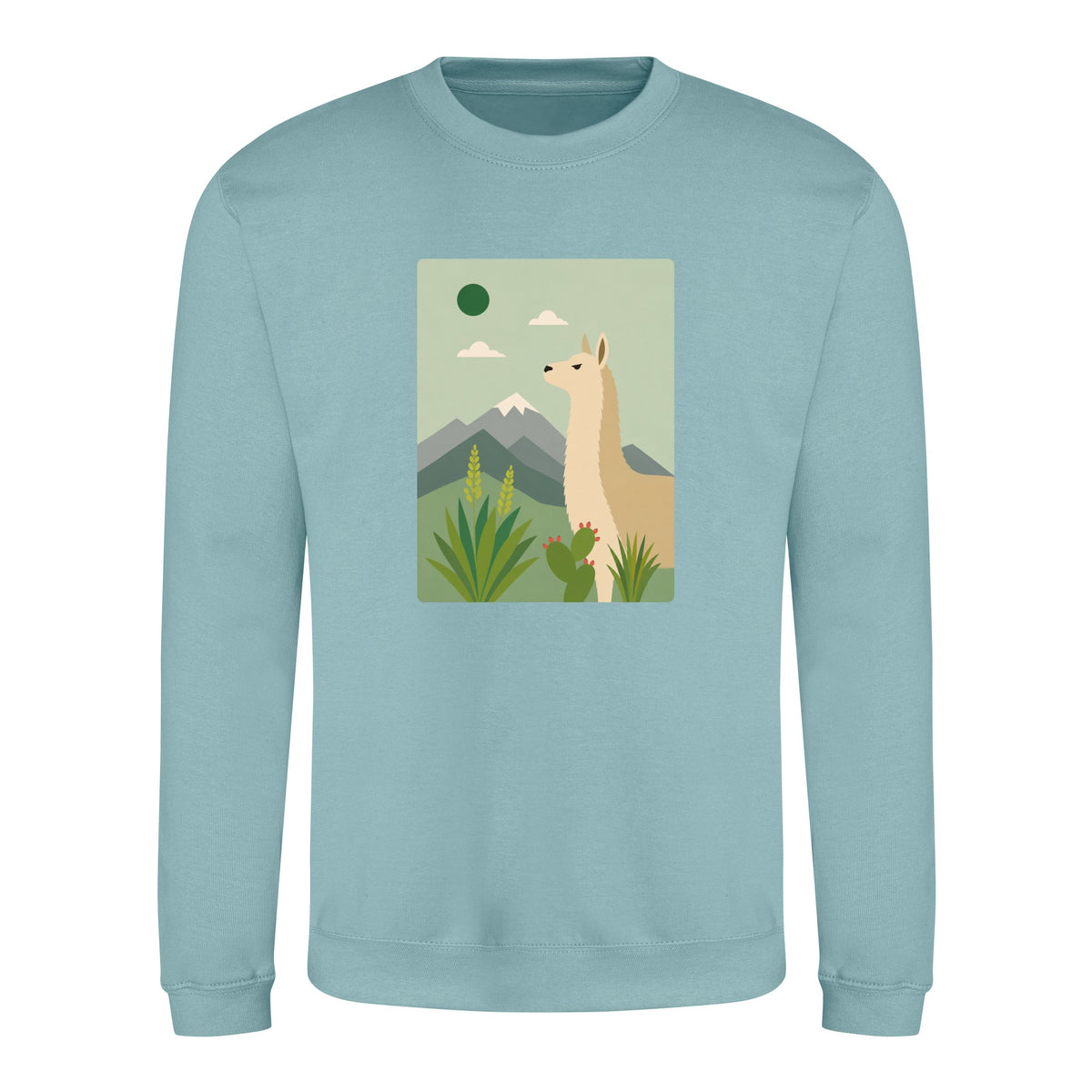 Llama in the Highlands Adult Sweatshirt - Wild Horizons Seafoam colour variant image