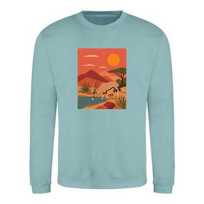 Oryx at the Waterhole Adult Sweatshirt - Wild Horizons Seafoam colour variant image