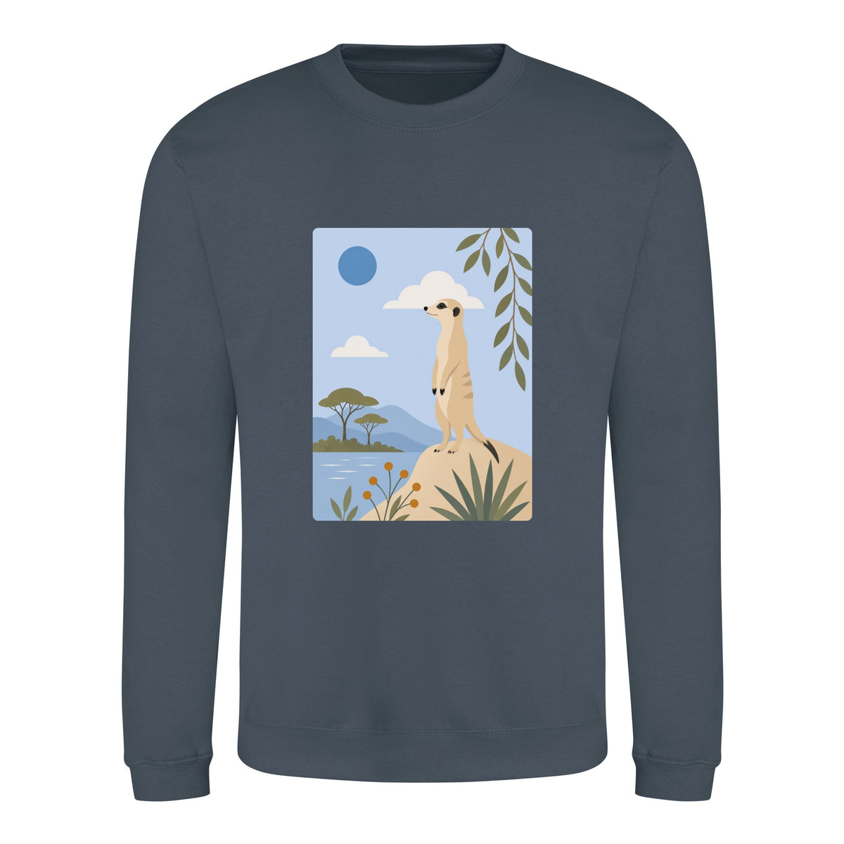 Meerkat Lookout Adult Sweatshirt - Wild Horizons Airforce Blue colour variant image