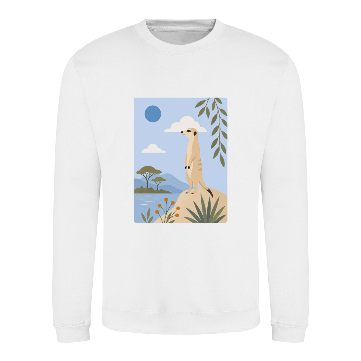 Meerkat Lookout Adult Sweatshirt - Wild Horizons Arctic White colour variant image