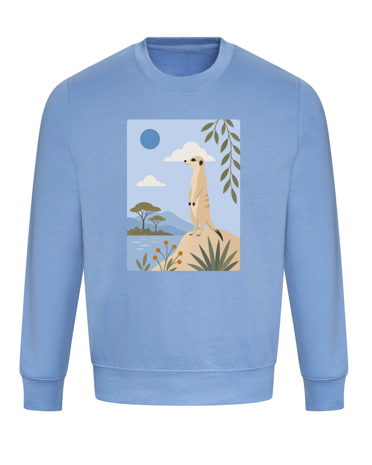 Meerkat Lookout Adult Sweatshirt - Wild Horizons Cornflower Blue colour variant image