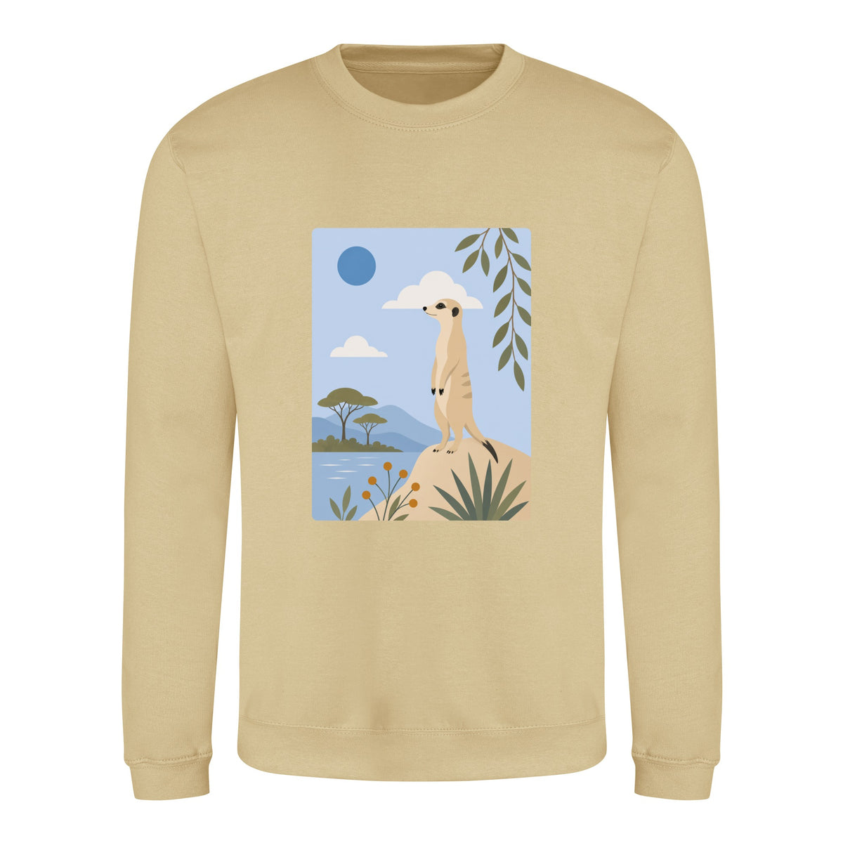 Meerkat Lookout Adult Sweatshirt - Wild Horizons Desert Sand colour variant image