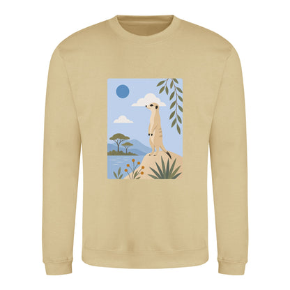 Meerkat Lookout Adult Sweatshirt - Wild Horizons Desert Sand colour variant image