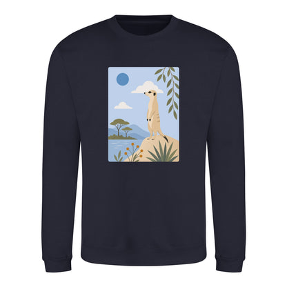 Meerkat Lookout Adult Sweatshirt - Wild Horizons French Navy colour variant image