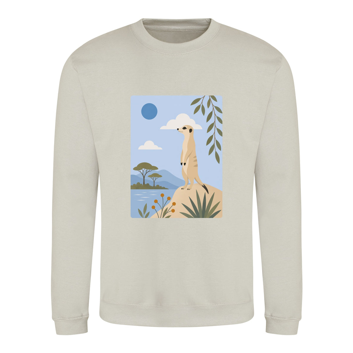Meerkat Lookout Adult Sweatshirt - Wild Horizons Natural Stone colour variant image