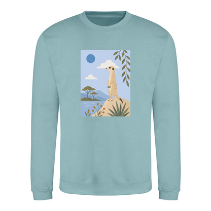 Meerkat Lookout Adult Sweatshirt - Wild Horizons Seafoam colour variant image