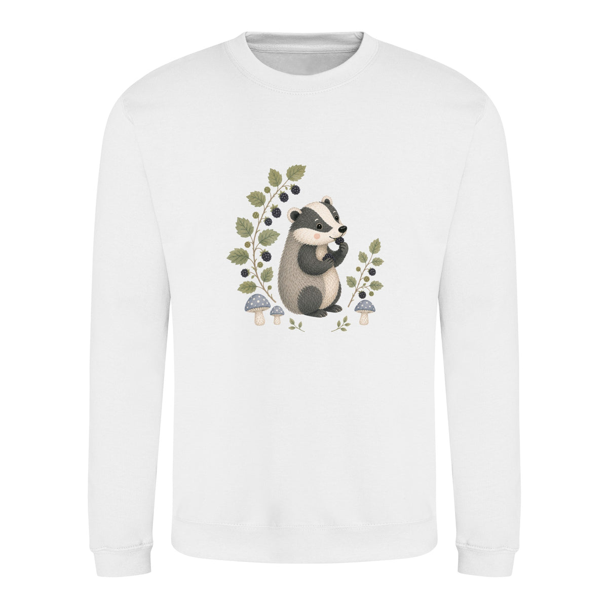 Badger's Blackberry Adult Sweatshirt - Once Upon a Woodland Arctic White colour variant image