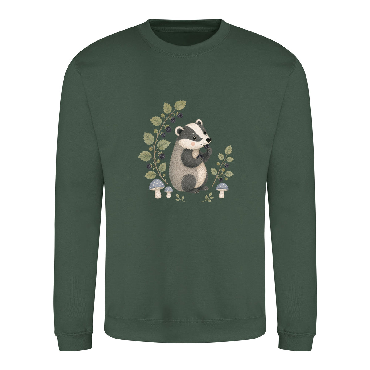 Badger's Blackberry Adult Sweatshirt - Once Upon a Woodland Bottle Green colour variant image