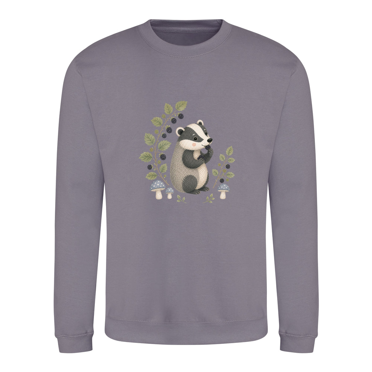 Badger's Blackberry Adult Sweatshirt - Once Upon a Woodland Dusty Lilac colour variant image