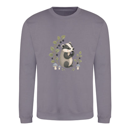 Badger's Blackberry Adult Sweatshirt - Once Upon a Woodland Dusty Lilac colour variant image