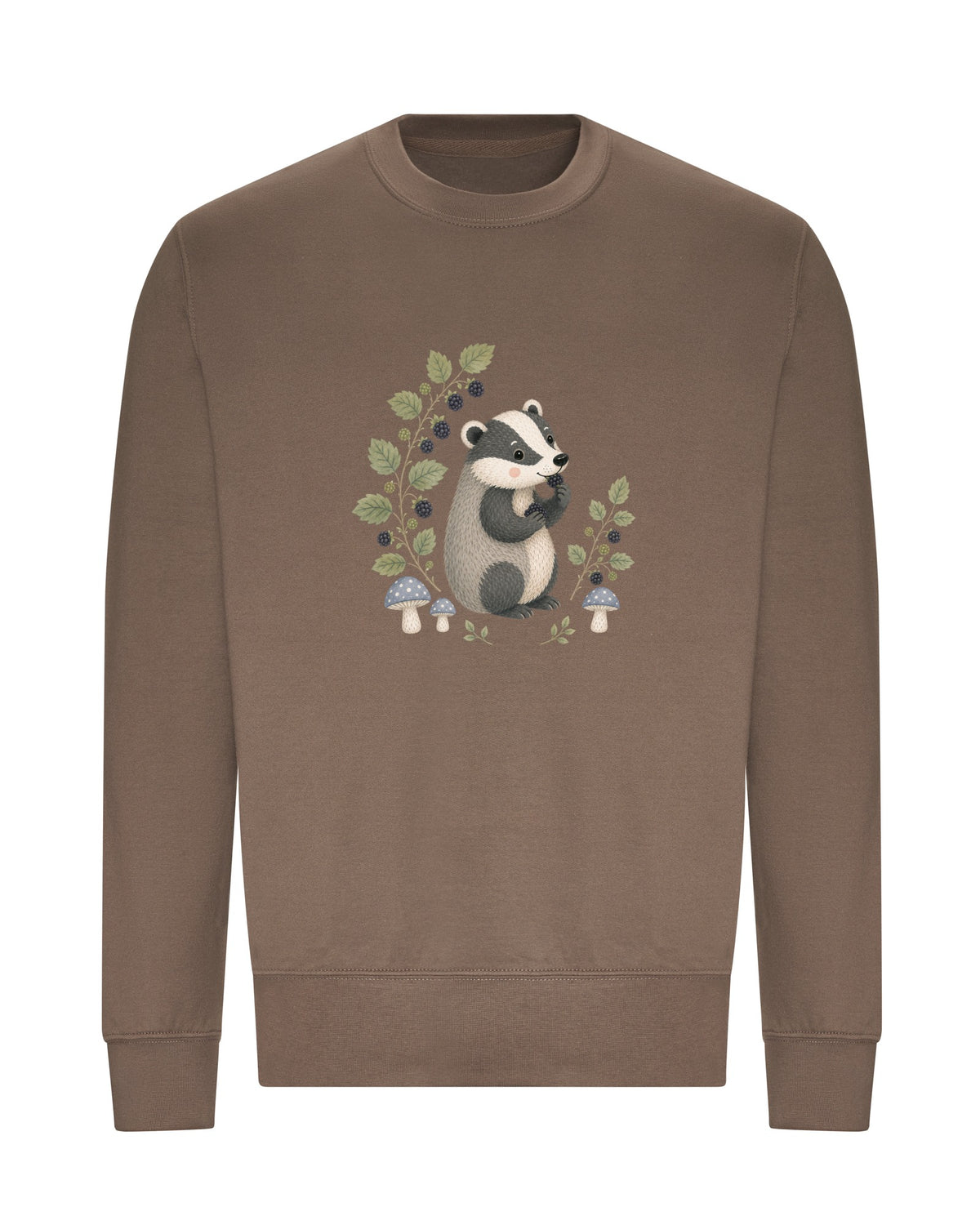 Badger's Blackberry Adult Sweatshirt - Once Upon a Woodland Mocha Brown colour variant image